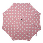 Polka Dots - White on Light Pink Hook Handle Umbrella (Medium)