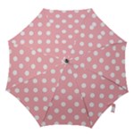 Polka Dots - White on Light Pink Hook Handle Umbrella (Large)