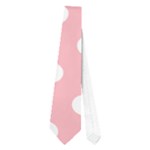 Polka Dots - White on Light Pink Necktie (One Side)