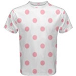 Polka Dots - Light Pink on White Men s Cotton Tee