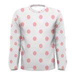Polka Dots - Light Pink on White Men s Long Sleeve T-shirt