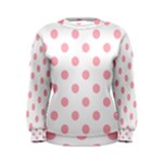 Polka Dots - Light Pink on White Women s Sweatshirt