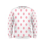 Polka Dots - Light Pink on White Kid s Sweatshirt