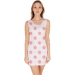 Polka Dots - Light Pink on White Bodycon Dress
