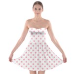 Polka Dots - Light Pink on White Strapless Bra Top Dress
