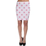 Polka Dots - Light Pink on White Bodycon Skirt