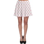 Polka Dots - Light Pink on White Skater Skirt