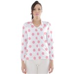 Polka Dots - Light Pink on White Wind Breaker (Women)