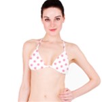 Polka Dots - Light Pink on White Bikini Top