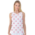 Polka Dots - Light Pink on White Women s Basketball Tank Top