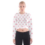 Polka Dots - Light Pink on White Women s Cropped Sweatshirt