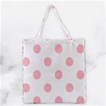 Polka Dots - Light Pink on White Grocery Tote Bag