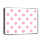 Polka Dots - Light Pink on White Deluxe Canvas 16  x 12  (Stretched)
