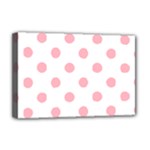 Polka Dots - Light Pink on White Deluxe Canvas 18  x 12  (Stretched)