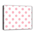 Polka Dots - Light Pink on White Deluxe Canvas 20  x 16  (Stretched)