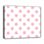 Polka Dots - Light Pink on White Deluxe Canvas 24  x 20  (Stretched)
