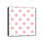 Polka Dots - Light Pink on White Mini Canvas 4  x 4  (Stretched)