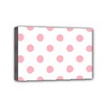 Polka Dots - Light Pink on White Mini Canvas 6  x 4  (Stretched)