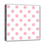 Polka Dots - Light Pink on White Mini Canvas 8  x 8  (Stretched)
