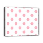 Polka Dots - Light Pink on White Canvas 10  x 8  (Stretched)