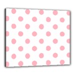Polka Dots - Light Pink on White Canvas 24  x 20  (Stretched)