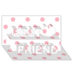 Polka Dots - Light Pink on White Best Friends 3D Greeting Card (8x4)