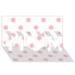 Polka Dots - Light Pink on White MOM 3D Greeting Card (8x4)