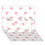 Polka Dots - Light Pink on White BOY 3D Greeting Card (7x5)