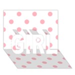 Polka Dots - Light Pink on White GIRL 3D Greeting Card (7x5)
