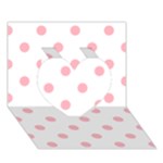 Polka Dots - Light Pink on White Heart 3D Greeting Card (7x5)