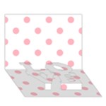 Polka Dots - Light Pink on White LOVE Bottom 3D Greeting Card (7x5)