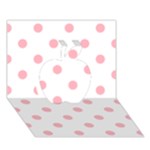 Polka Dots - Light Pink on White Apple 3D Greeting Card (7x5)