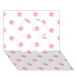 Polka Dots - Light Pink on White Clover 3D Greeting Card (7x5)