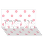 Polka Dots - Light Pink on White BEST SIS 3D Greeting Card (8x4)
