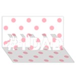 Polka Dots - Light Pink on White #1 DAD 3D Greeting Card (8x4)