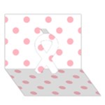 Polka Dots - Light Pink on White Ribbon 3D Greeting Card (7x5)