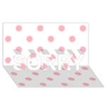 Polka Dots - Light Pink on White SORRY 3D Greeting Card (8x4)