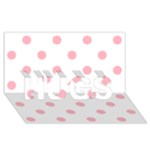 Polka Dots - Light Pink on White HUGS 3D Greeting Card (8x4)
