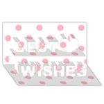 Polka Dots - Light Pink on White Best Wish 3D Greeting Card (8x4)