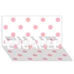 Polka Dots - Light Pink on White ENGAGED 3D Greeting Card (8x4)