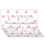 Polka Dots - Light Pink on White Laugh Live Love 3D Greeting Card (8x4)