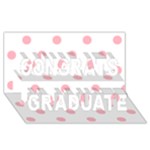 Polka Dots - Light Pink on White Congrats Graduate 3D Greeting Card (8x4)