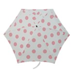 Polka Dots - Light Pink on White Mini Umbrella