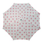Polka Dots - Light Pink on White Golf Umbrella