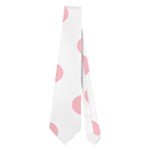 Polka Dots - Light Pink on White Necktie (Two Side)
