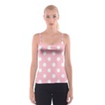 Polka Dots - White on Pink Spaghetti Strap Top