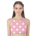 Polka Dots - White on Pink Tank Bikini Top