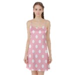 Polka Dots - White on Pink Satin Night Slip