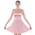 Polka Dots - White on Pink Strapless Bra Top Dress