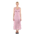Polka Dots - White on Pink Full Print Maxi Dress